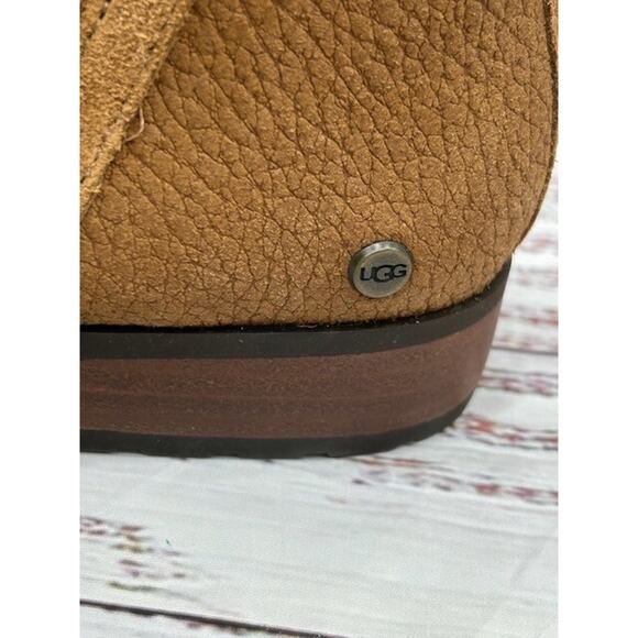 UGG Womens Mcclaire Ankle Boots Round Toe Elastic Gore Suede Brown Size 8 - Picture 4 of 12